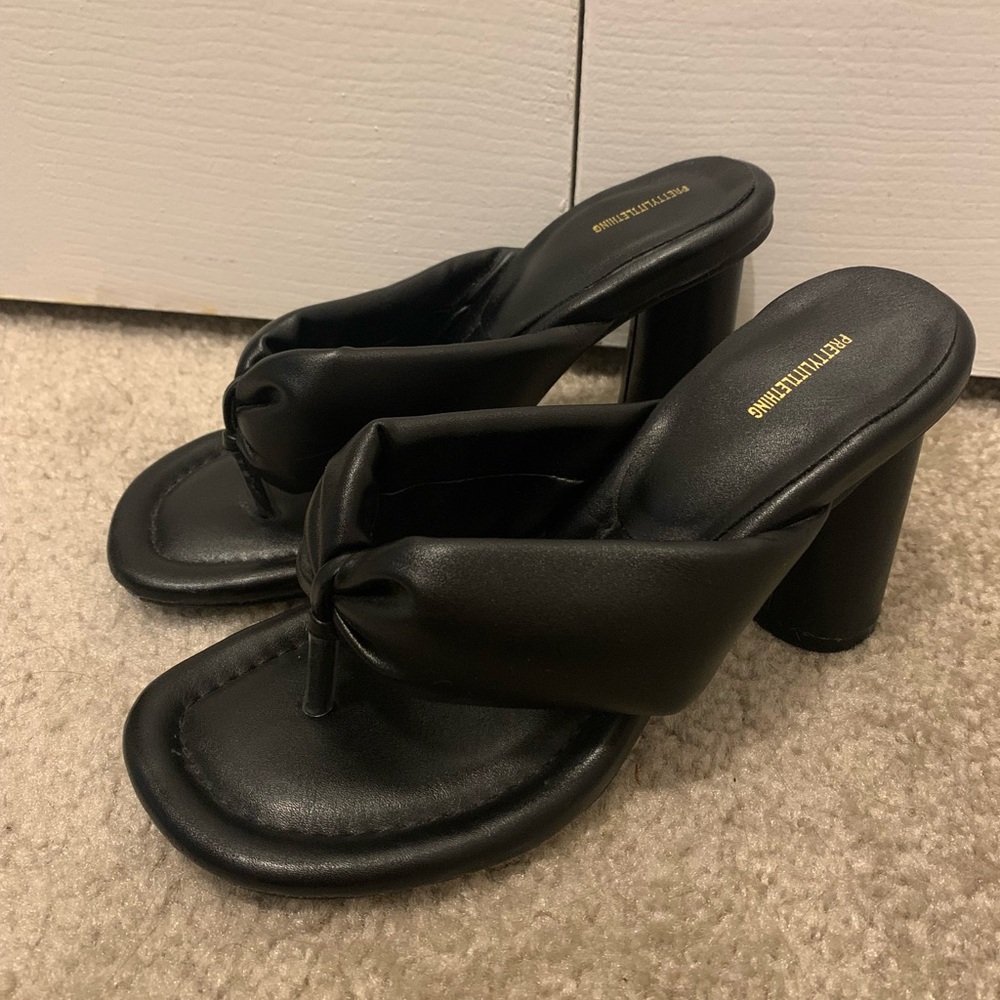 Pretty Little Thing Black Heel Sandals